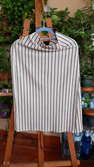 Falda larga elástica H&M rayas beige y negro

