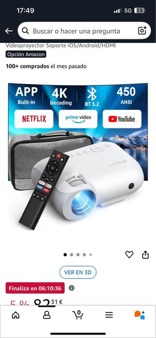 Proyector Portátil Yoton Y9 4K con Bolso