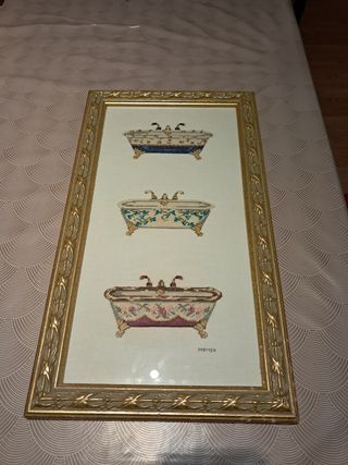 Quadro a punto croce: Tre vasche da bagno