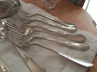 6 forchette e 6 cucchiai silver plated arg. 1000