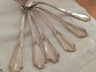 6 forchette e 6 cucchiai silver plated arg. 1000