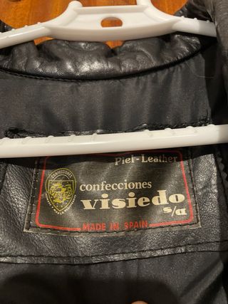 Chaquetón Cuero Negro Vintage 80s