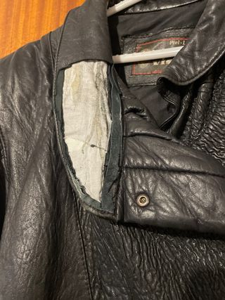 Chaquetón Cuero Negro Vintage 80s