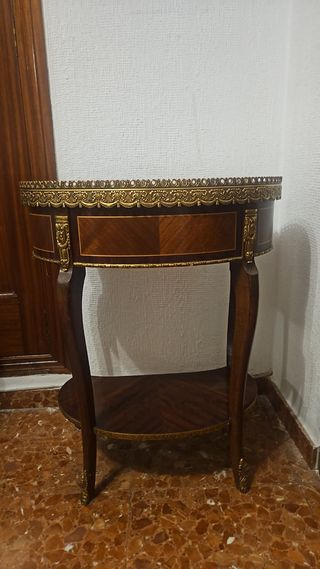 Mueble recibidor antiguo Mármol, madera y metal