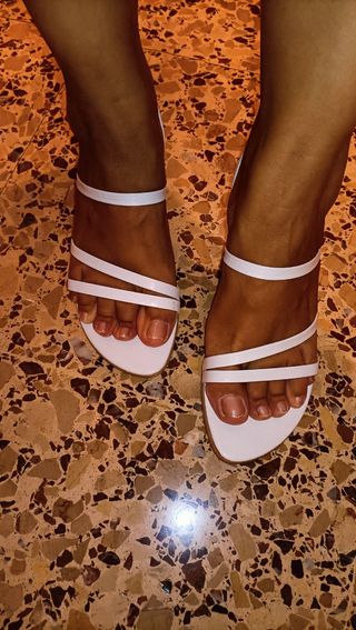 Sandalias Piel Blancas