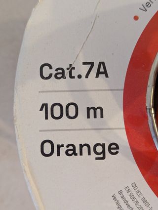 Cable Red CAT7a +50m Naranja