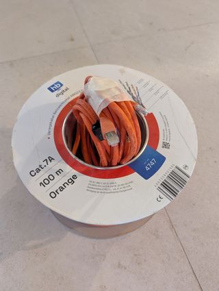 Cable Red CAT7a +50m Naranja