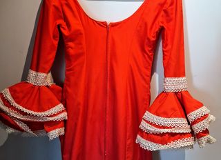 Traje de flamenca coral