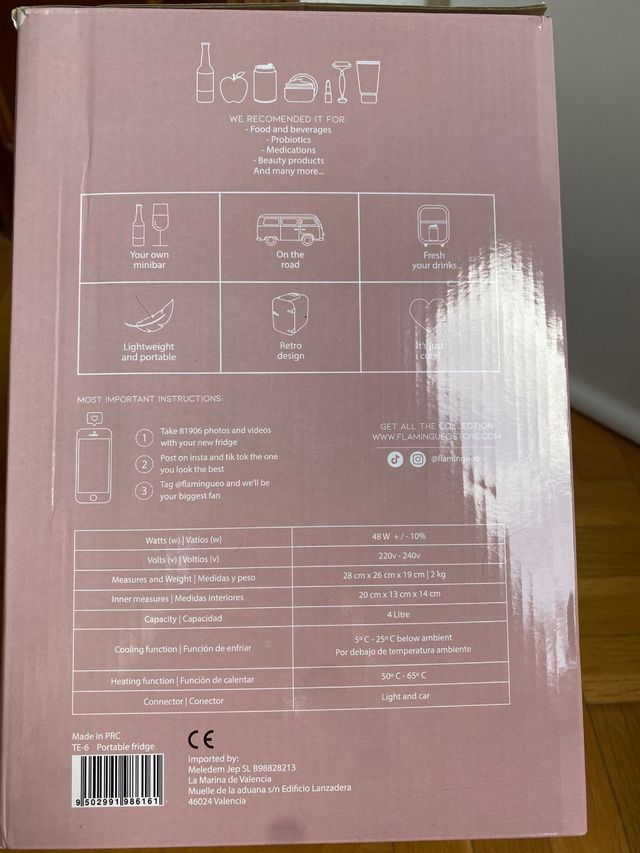 Neverita Mini Frigorífico Rosa