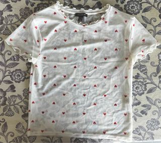 Blusa Primark Corazones Roja Blanca