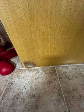 Puerta de comedor de madera con 4 cristales