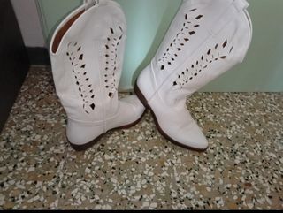 Stivali texani bianchi donna