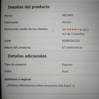 Silla de coche RECARO Monza Nova
