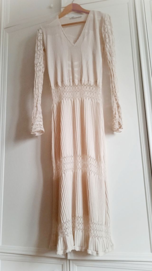 Vestido crema elástico T. L
