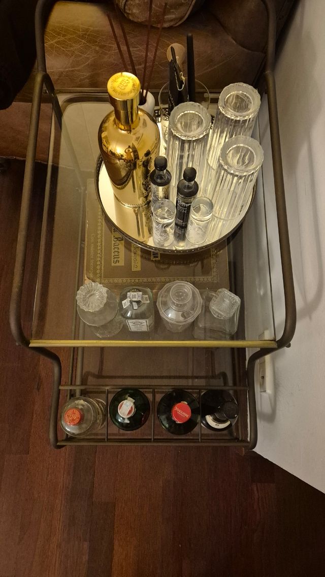 Carro Bar Vintage Metálico y Madera