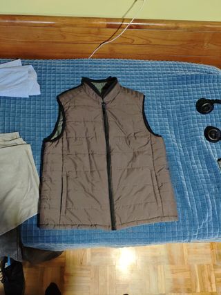 Chaleco reversible caballero marrón/verde