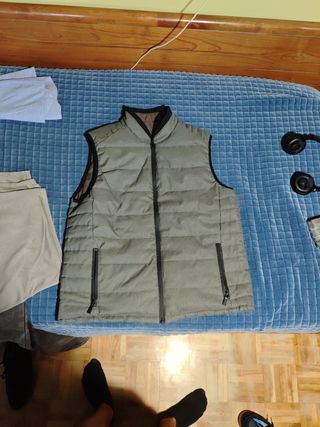 Chaleco reversible caballero marrón/verde