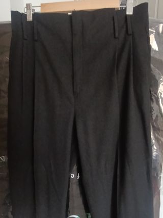 Pantalón Zara Tiro Alto Pinzas Negro