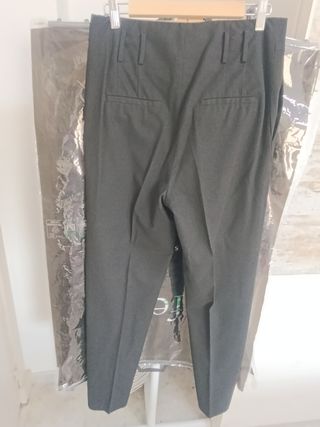 Pantalón Zara Tiro Alto Pinzas Negro