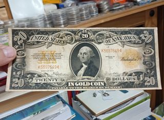 Billete 20 Dólares Oro USA 1922 Muy Raro!