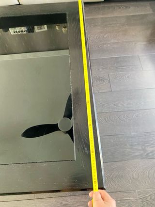 Mesa Centro Madera y Cristal Negra