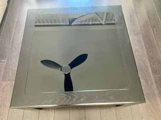 Mesa Centro Madera y Cristal Negra