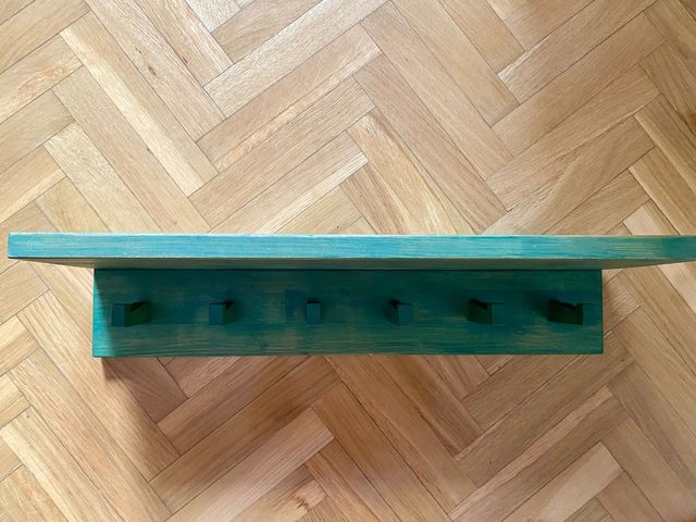 Perchero Estantería Madera Verde