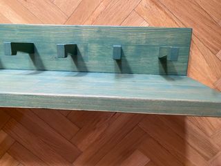 Perchero Estantería Madera Verde