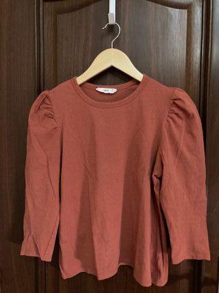 Camiseta Mango manga francesa color "ladrillo"