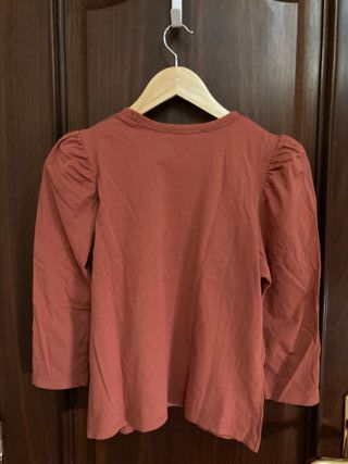 Camiseta Mango manga francesa color "ladrillo"