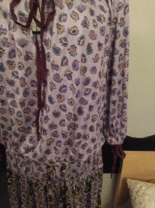 Vestido estampado cachemir morado