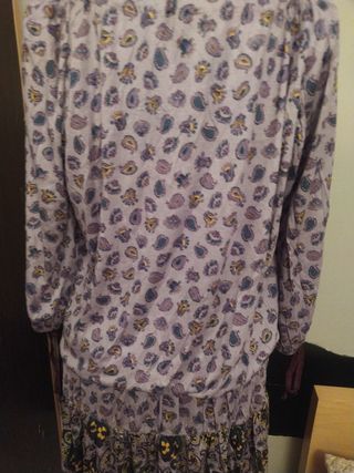 Vestido estampado cachemir morado