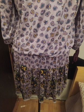 Vestido estampado cachemir morado