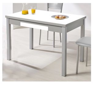 Mesa Extensible Alba Gris y Blanca
