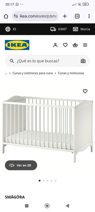Cuna SmåGöra IKEA +colchón Pelleplutt