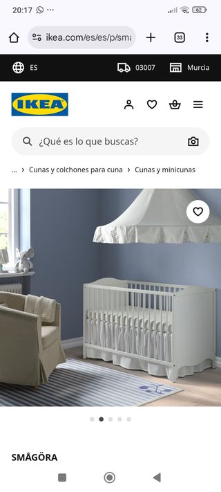 Cuna SmåGöra IKEA +colchón Pelleplutt