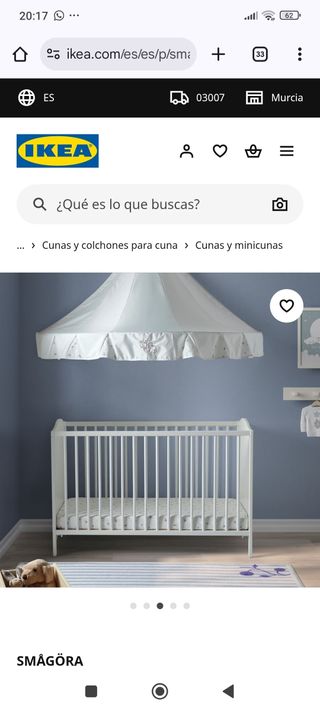 Cuna SmåGöra IKEA +colchón Pelleplutt