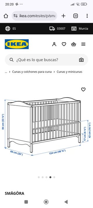 Cuna SmåGöra IKEA +colchón Pelleplutt