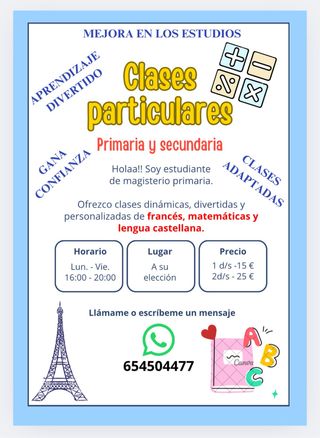 clases particulares de francés ....