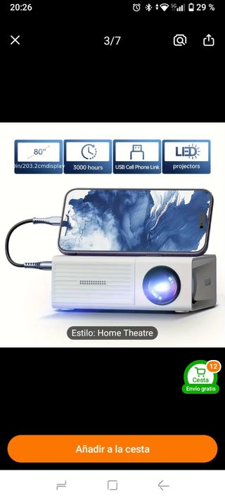 Mini Proyector Portátil MAOHUTER Blanco NUEVO