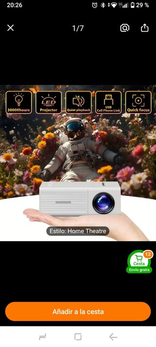 Mini Proyector Portátil MAOHUTER Blanco NUEVO