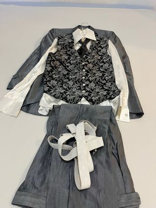 Traje italiano de Novio Completo Gris y Negro