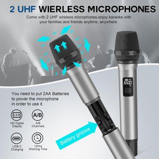 SUPNIU L400  Karaoke Profesional con 2 Micrófonos