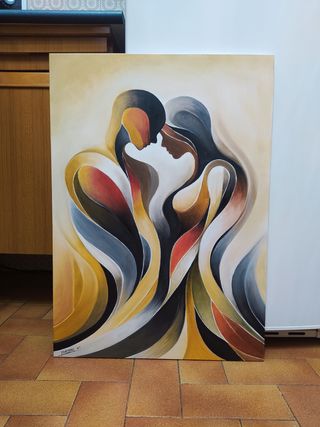 Quadro dipinto a mano astratto romantico