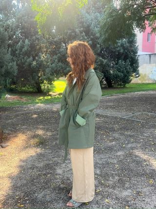 Chubasquero verde tela resistente