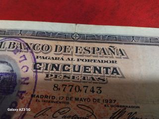 Billete 50 Pesetas España 1927