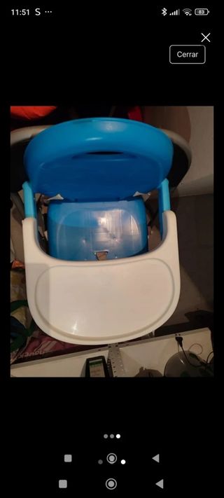 Trona elevador para silla azul