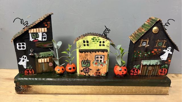 Decoración Halloween Casas Fantasmas Calabazas