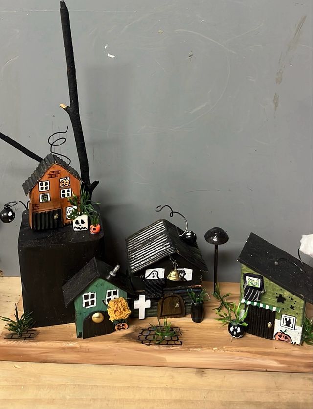 Decoración Halloween Casas Fantasmas Calabazas