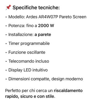 Termoventilatore Ceramico Murale Ardes AR4W07P